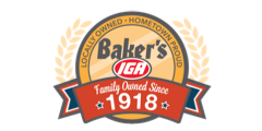 A theme logo of Baker's IGA